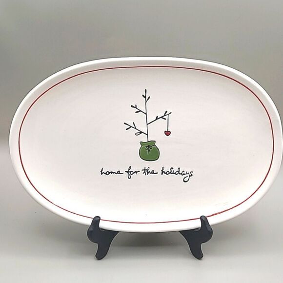 Tag Holiday Platter Home for the Holidays with Charlie Brown Tree - Picture 1 of 6